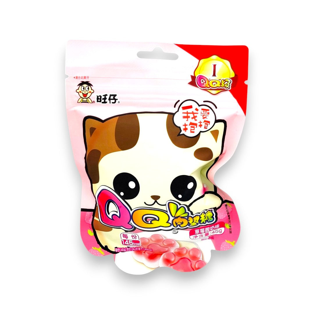 Want Want Soft candy strawberry yogurt cat paw 45g / pehmeä karkki mansikkajogurtti
