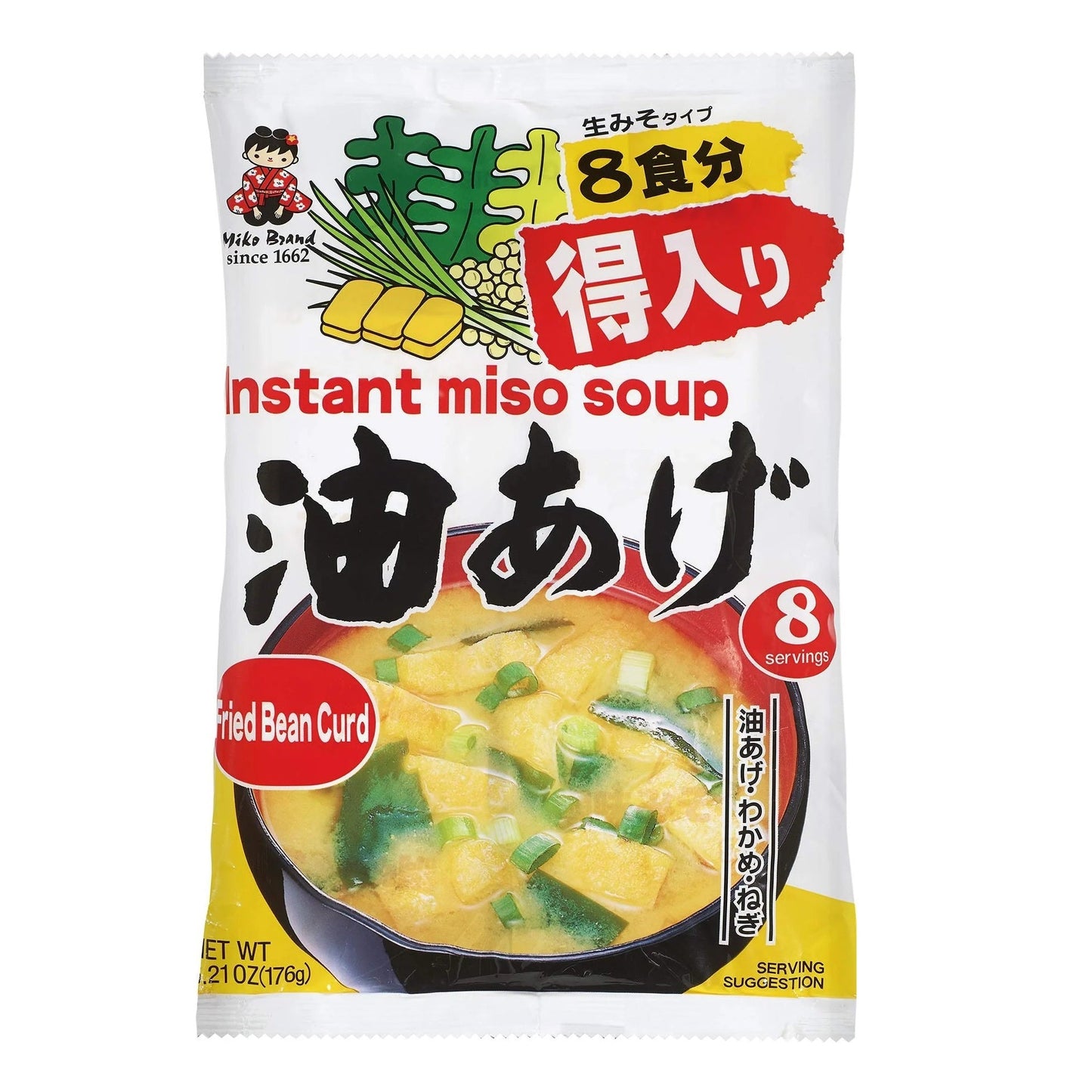 Miko instant miso soup with fried bean curd 8p 151g