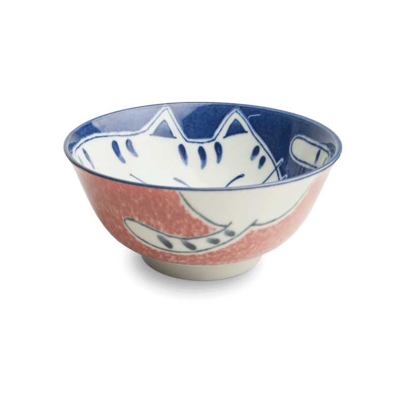 Bowl, pink cat D15 cm | H7 cm