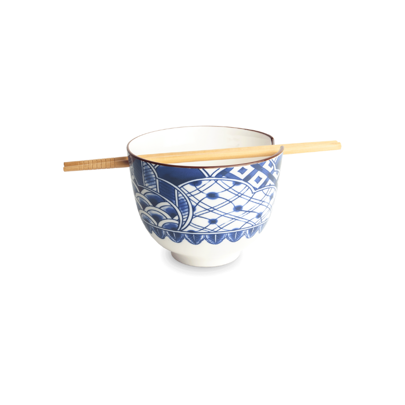 Soba bowl, with chopsticks, botanica D13 cm | H10 cm