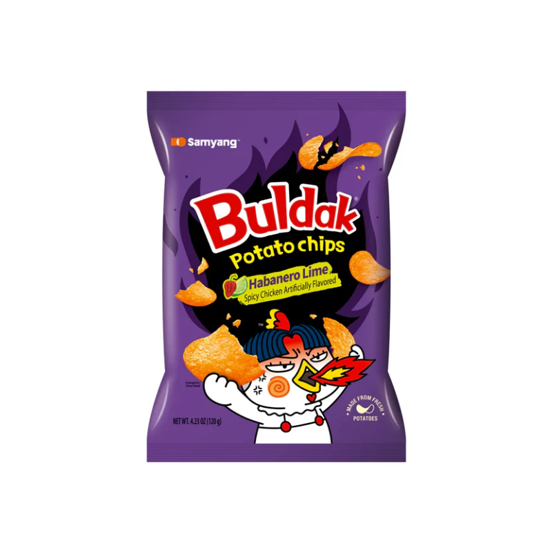 Samyang Buldak potato chips habanero lime flavor 55g / perunalastut habanero-lime maku