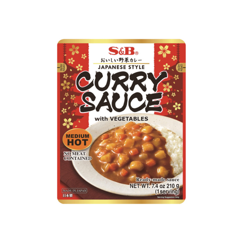 S&B curry sauce with vegetables medium hot 210g