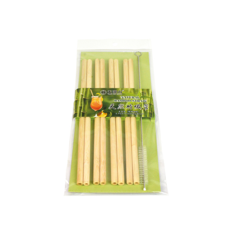 THS bamboo straw reusable with brush 4 sets