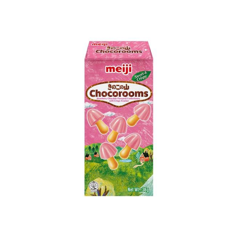 Meiji chocorooms strawberry chocolate biscuits 36g / mansikka-suklakeksit