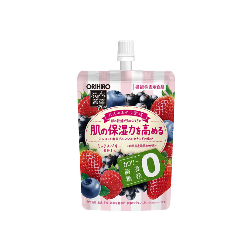 Orihiro Purunto konjac jelly plus: mix berries 130g / konjac hyytelö sekoitettuja marjoja