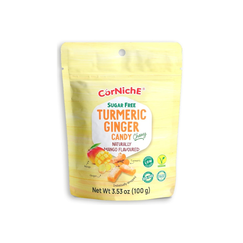 Corniche kurkuma inkivääri pureskeltava candy mango maku 100g