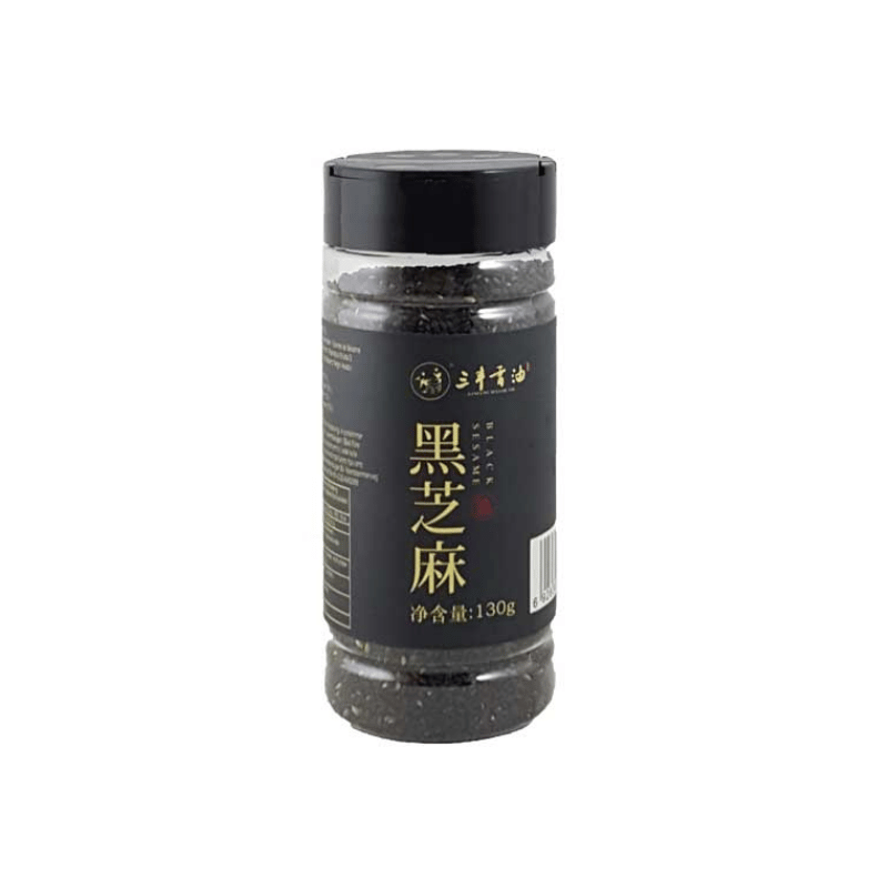 Sanfeng roasted black sesame seeds 130g / paahdettuja musta seesaminsiemeniä