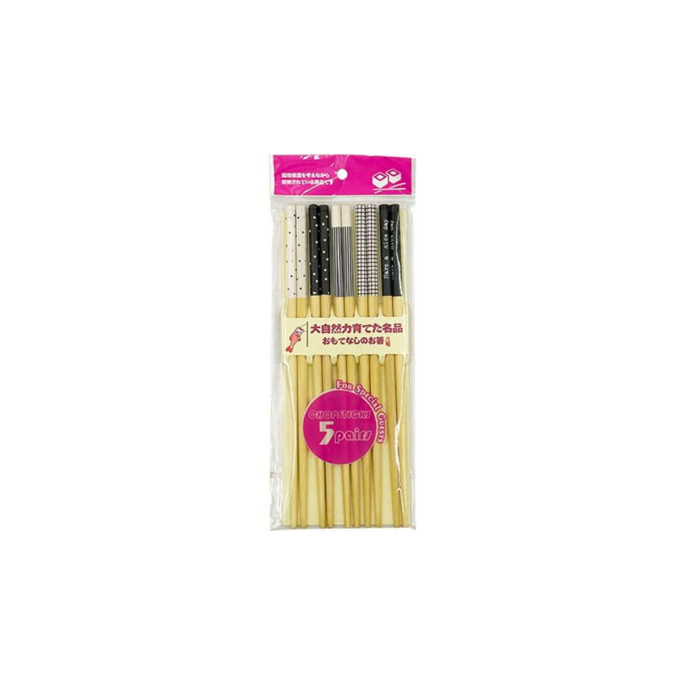 Shine Farm Bamboo chopsticks black & white 5 pairs
