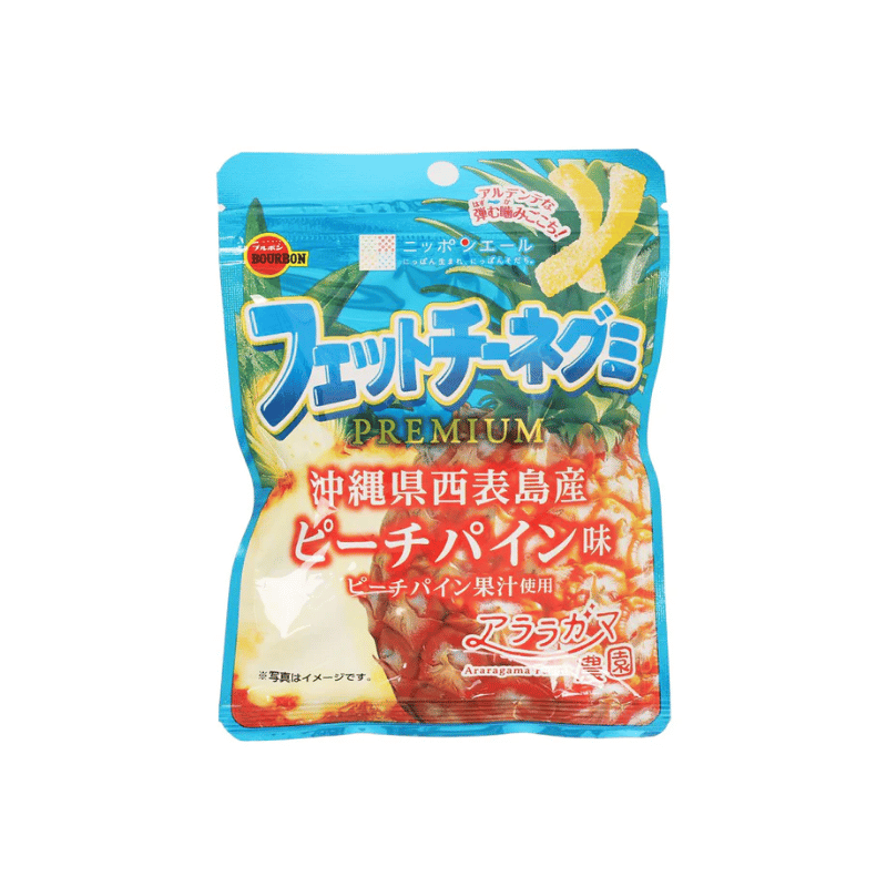 Bourbon Fettuccine Gummy premium peach pineapple 50g / kuminenpersikka-ananas maku