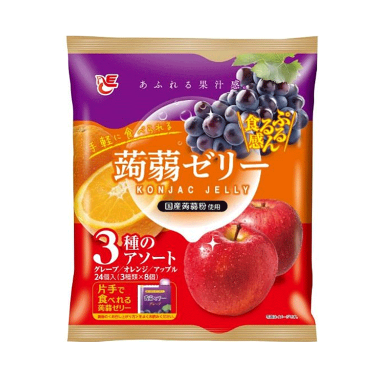 Ace Bakery Pururun konjac jelly grape, orange, apple 420g / konjac-hyytelö, viinirypäle, appelsiini, omena