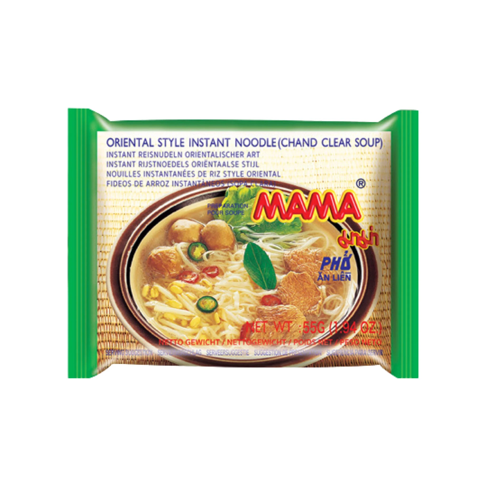 Mama oriental style instant noodles chand clear soup 55g