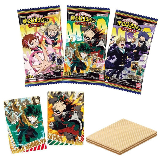 Bandai My Hero Academia card 3 wafer 14g / kiekko kortin kanssa