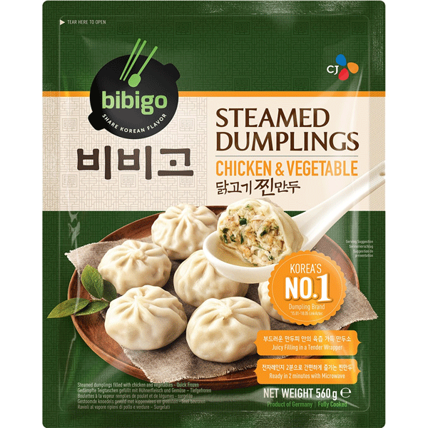 Bibigo chicken vegetable steamed dumplings mandu 560g / höyrytetty nyytit kanan ja kasvisten