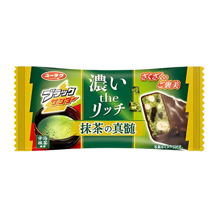 Yuraku Black Thunder Rich matcha essence 22g / Täyteläinen matcha-suklaapatukka