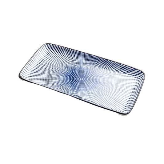 Sushi plate, Tokusa blue china 23.5x13cm | H2cm