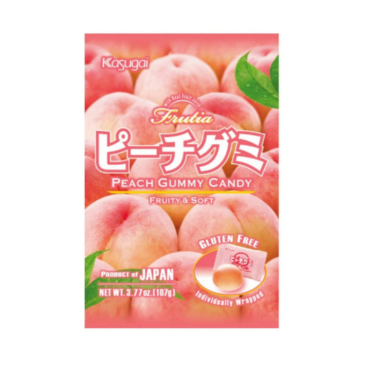 Kasugai peach gummy 107g / persikkakarkki