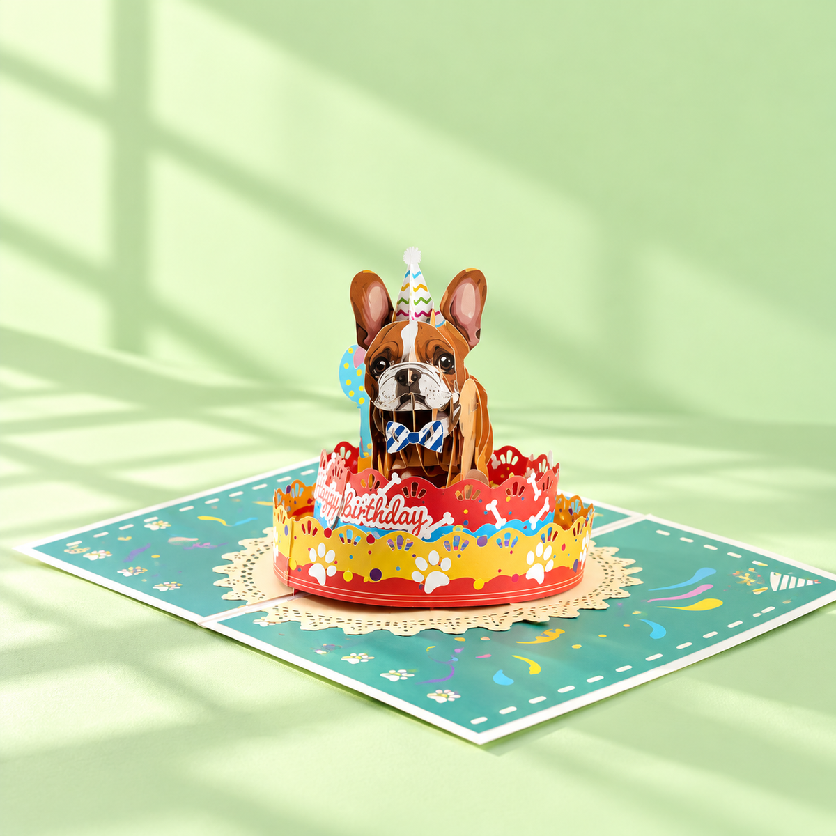 3D Greeting Card, Bulldog, 15x20cm detail