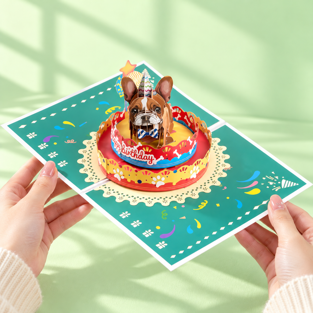 3D Greeting Card, Bulldog, 15x20cm scene
