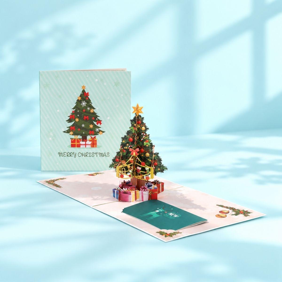 3D Greeting Card, Christmas Tree 01, 15x15cm