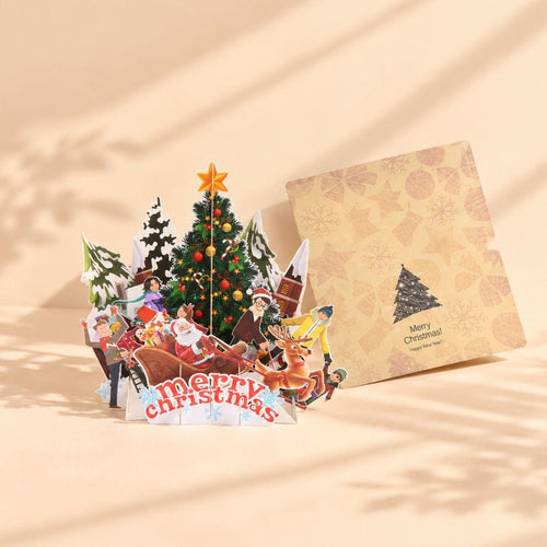 3D Greeting Card, Christmas Tree 02, 15x15cm