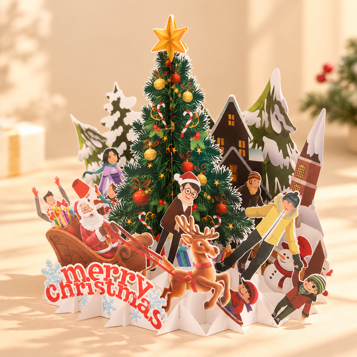 3D Greeting Card, Christmas Tree 02, 15x15cm detail