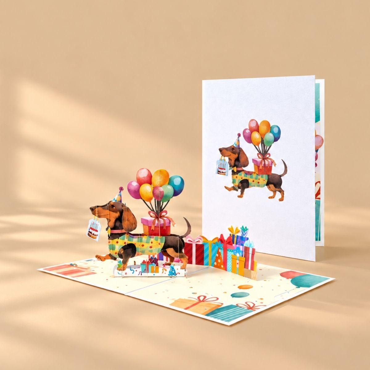3D Greeting Card, Dachshund, 15x20cm