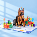 3D Greeting Card, German Shepherd, 15x20cm detail