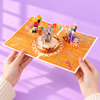 3D Greeting Card, Golden retriever, 15x20cm detail