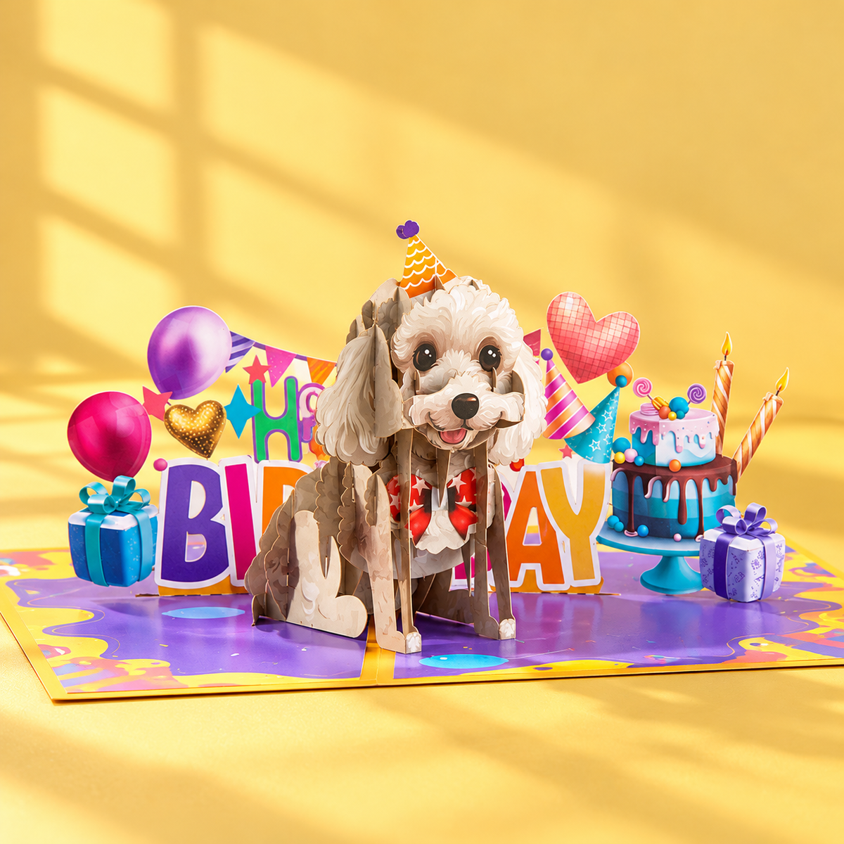 3D Greeting Card, Poodle, 15x20cm detail
