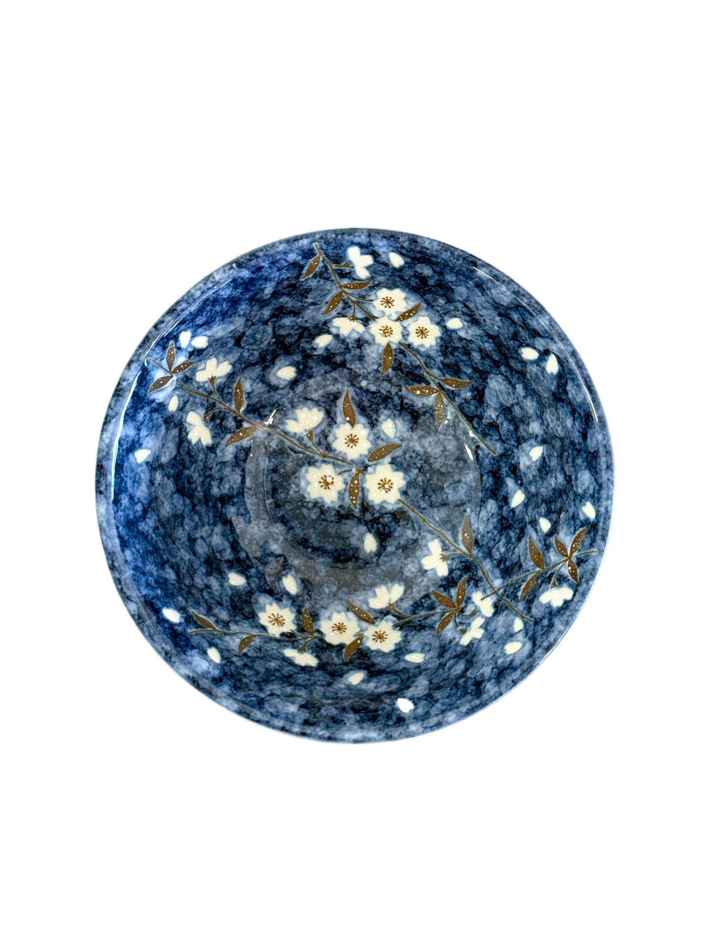 Hana blue snow white sakura bowl 14.5x6.5 cm