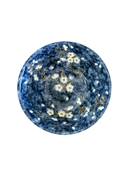 Hana blue snow white sakura bowl 14.5x6.5 cm