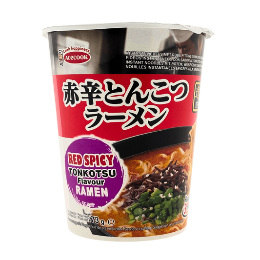 Acecook instant cup noodles tonkotsu red spicy Ippin 73g