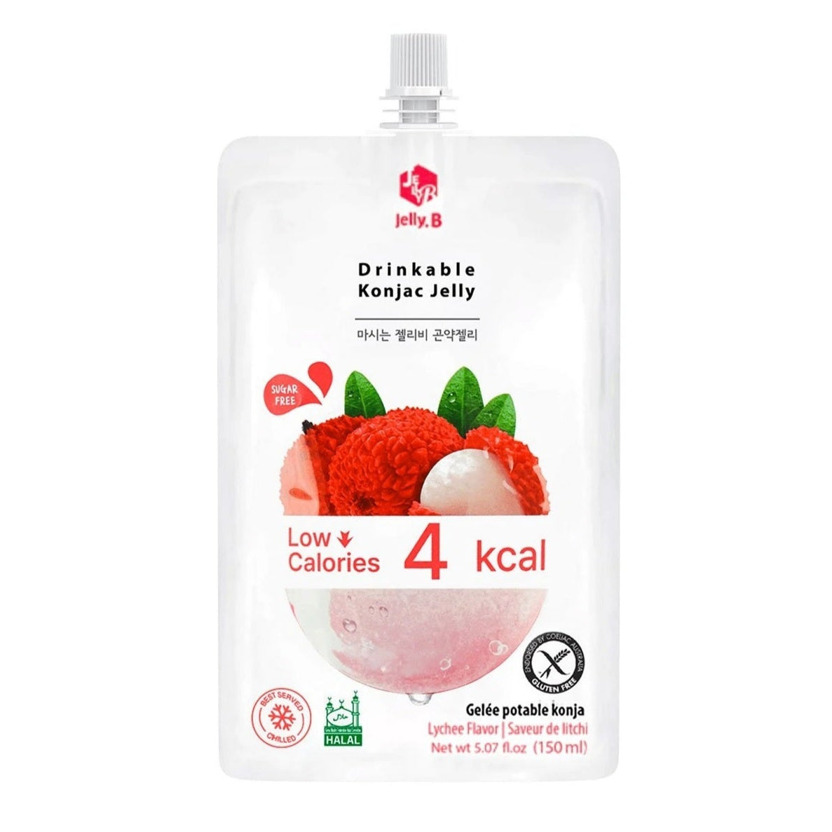 Jelly B konjac jelly lychee 150ml / konjac-hyytelö litsi