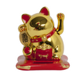 Solar lucky cat, gold 9x10x10.5 cm