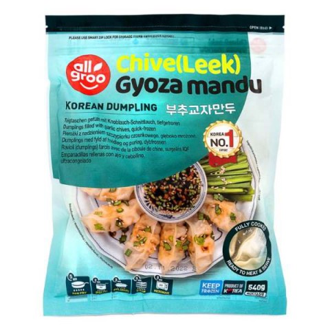 Allgroo Korean dumplings chive (leek) gyoza mandu 540g / ruoholaukka gyoza