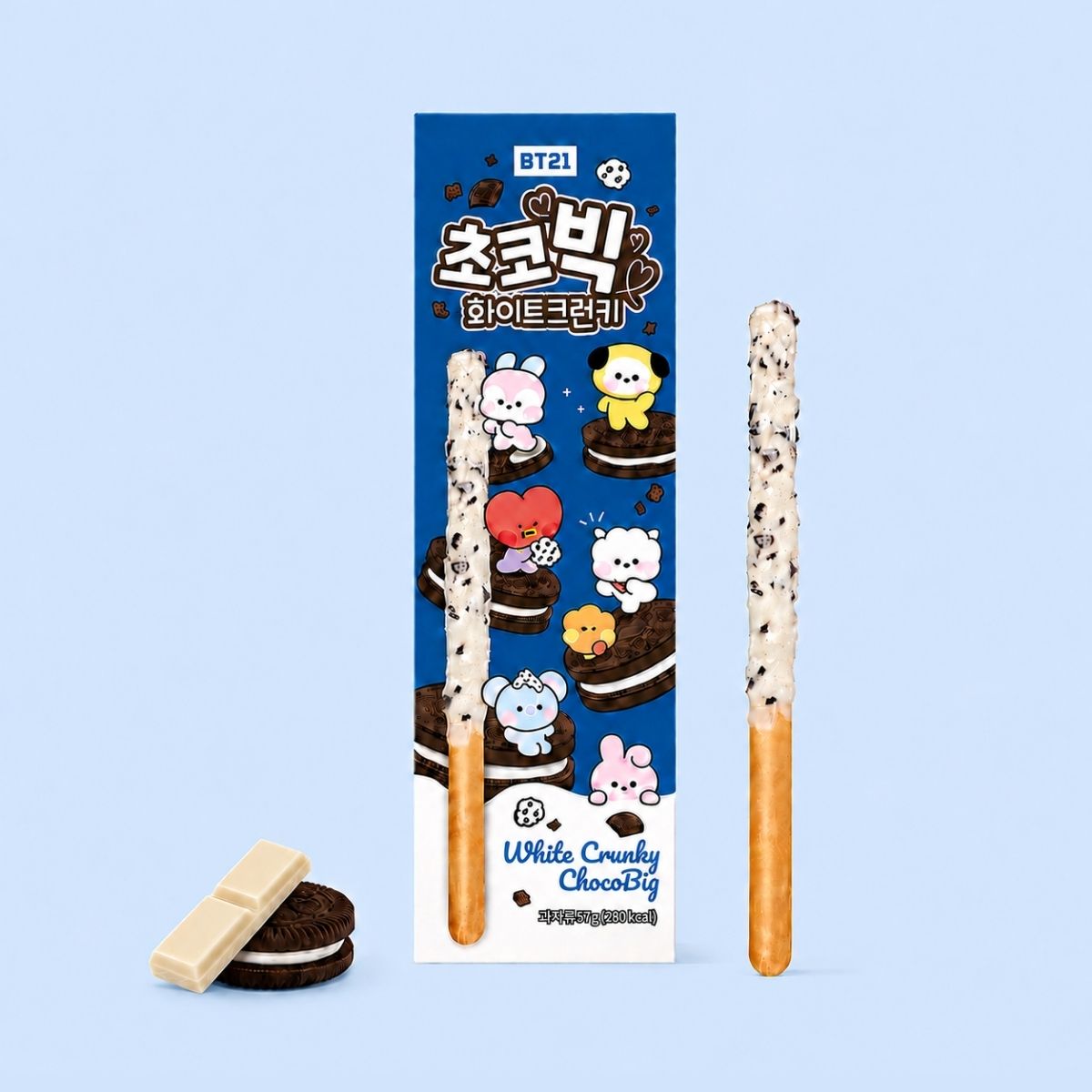 BT21 Chocobig White Crunky | 57g Cookies & Cream Sticks – Bunny Bunny