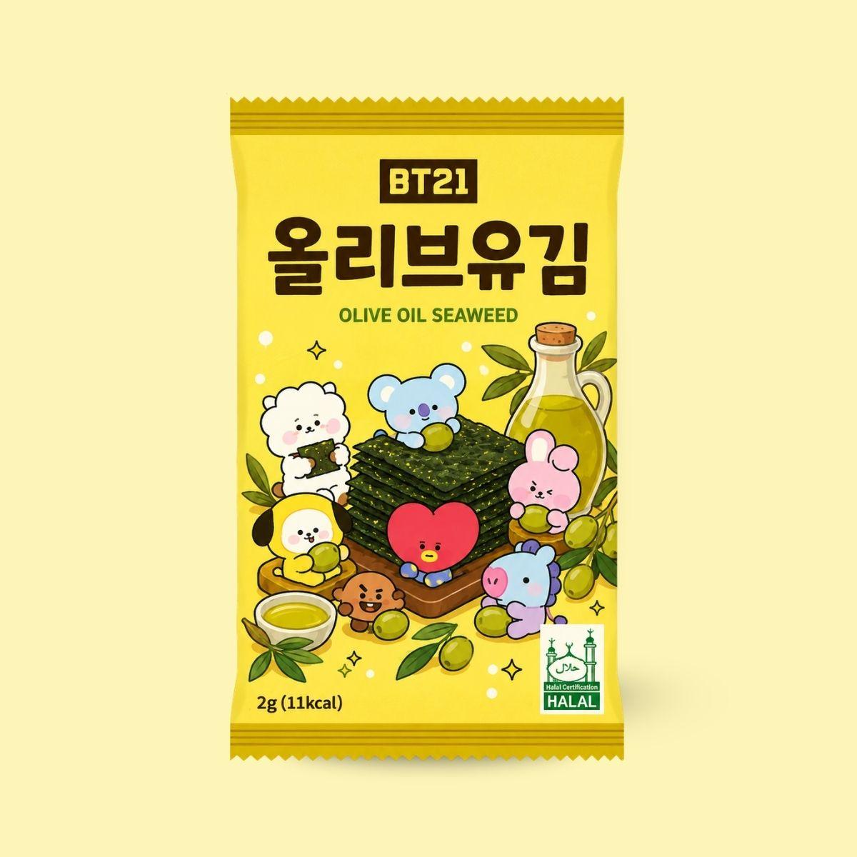 BT21 olive oil flavor seaweed snack 2g