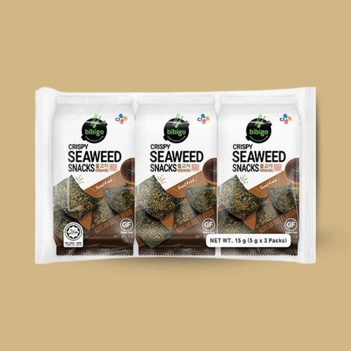 Bibigo seaweed snack BBQ 3x5g