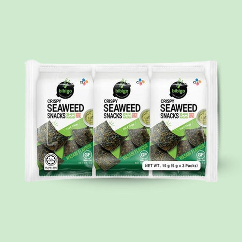 Bibigo seaweed snack wasabi 3x5g