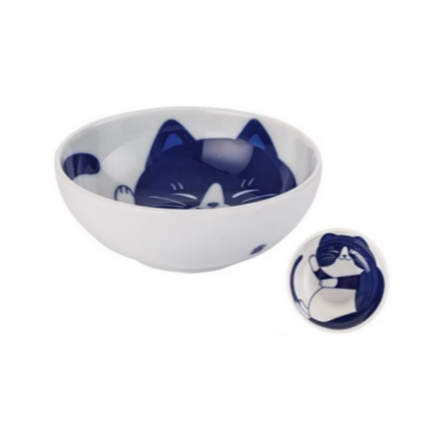Dark colored cat bowl 4.7 inches 12.2x4.3cm
