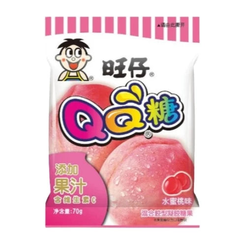 Want Want QQ gummy candy peach flavor 70g / kuminen karkki persikan maku