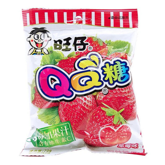 Want Want QQ gummy candy strawberry flavor 70g / kuminen karkki mansikka maku