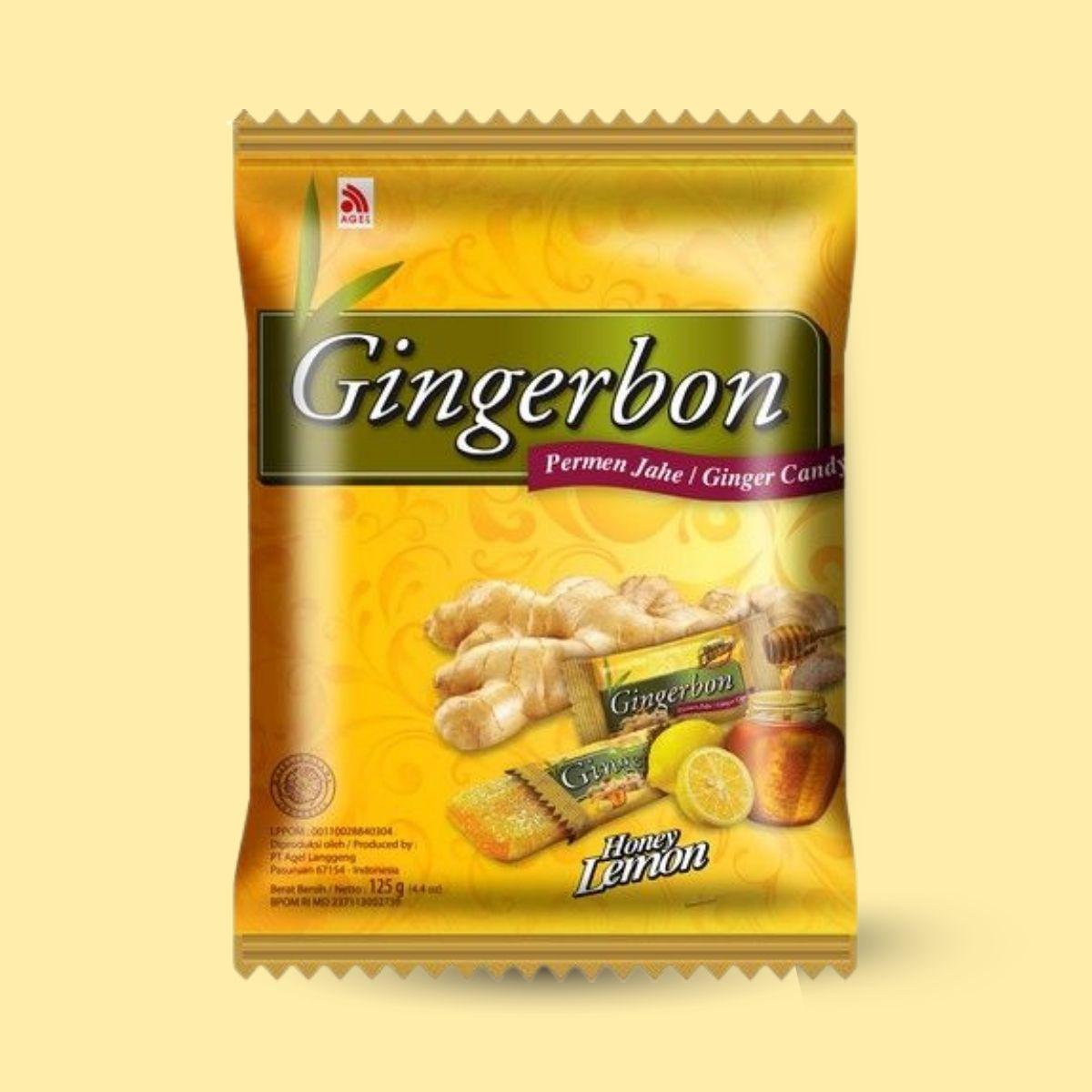 Gingerbon ginger honey lemon bonbons 125g