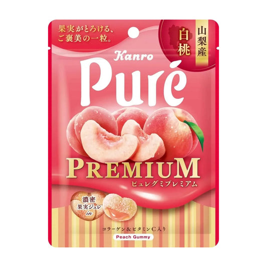 Kanro pure gummy premium peach 54g