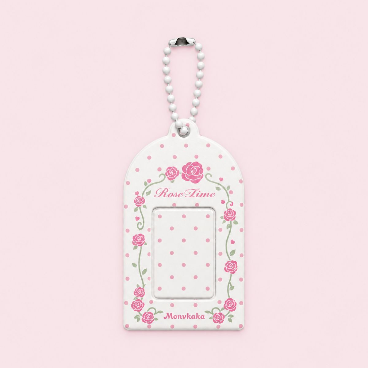 Keychain Photo Holder Rose White