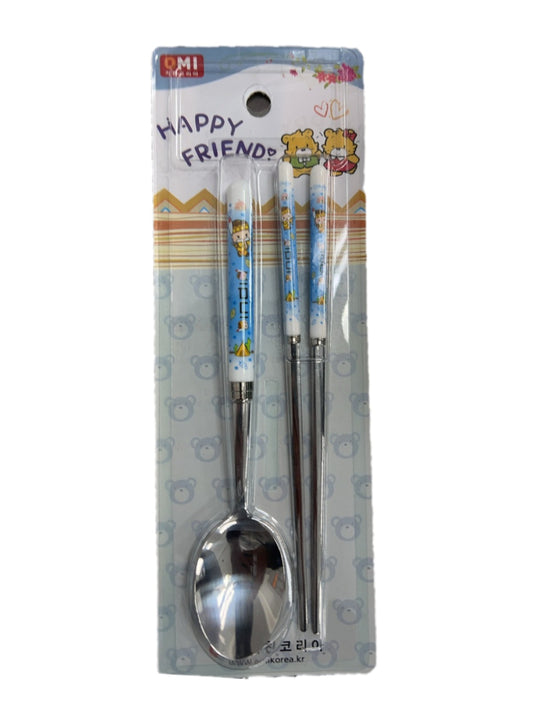 Korean Omi stainless steel chopstick and spoon set