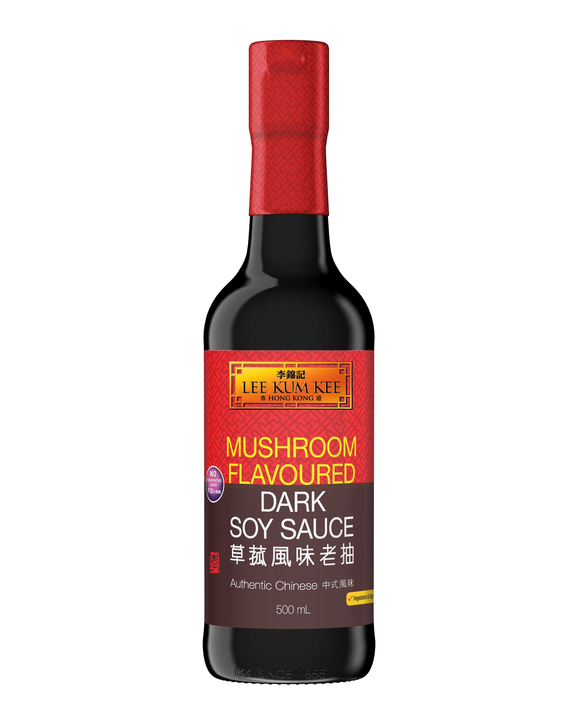 LKK mushroom flavored dark soy sauce 500ml
LKK sieniarominen tumma soijakastike 500ml