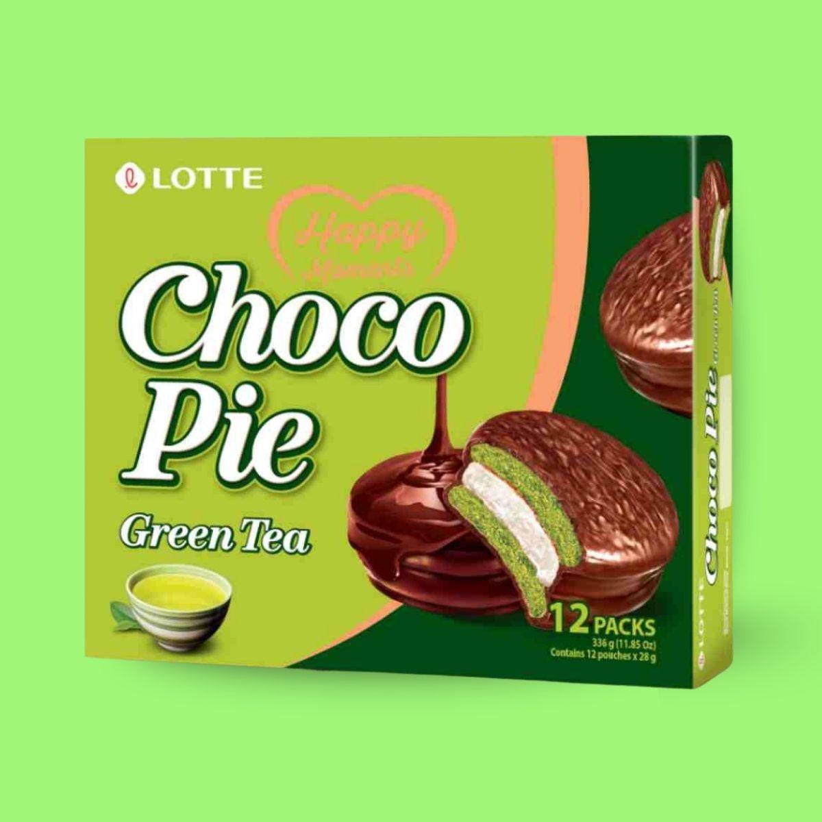 Lotte choco pie green tea flavor 12p 336g