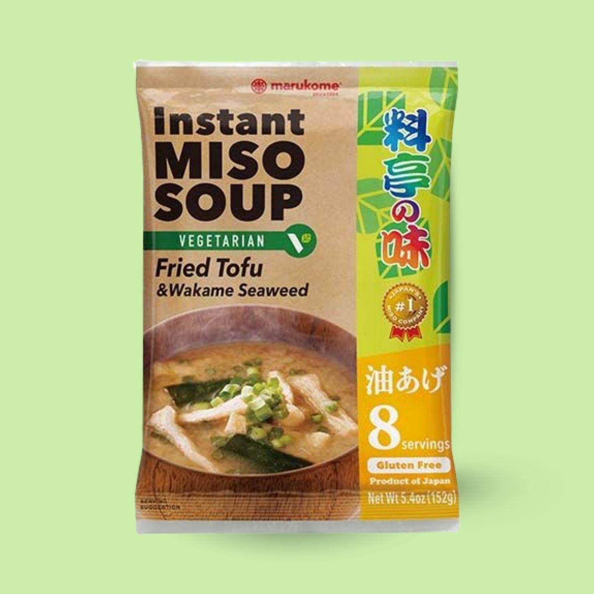 Marukome instant miso soup vegetarian fried tofu & wakame 152g