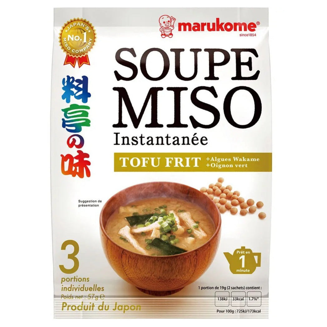 Marukome instant miso soup with fried tofu 57g / pika-misokeitto paistetulla tofulla
